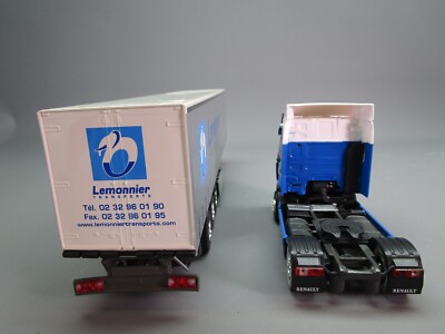 Eligor 1/43 - Renault Premium DXI Semi-remorque Tautliner Lemonnier - Bleu/blanc - Occasion