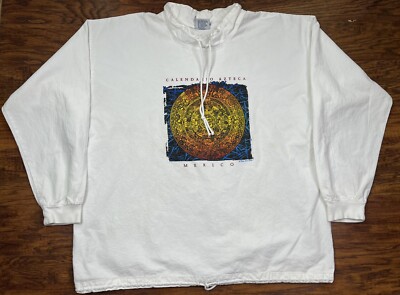 vintage calendario azteca shirt windbreaker Peer Wear XL white W3