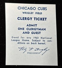 1963 Cubs Ticket Pass 5/8 Willie Stargell First HR/475 LifePittsburgh Pirates⚾️