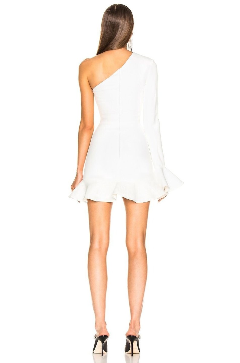 open lace back dress One Shoulder Mini Dress With Bow | David Koma
