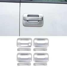 For 2004-2014 FORD F150 F-150 Crew Cab Door Handle COVERS Trim W/KP Silver 4PCS