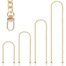 4 Pieces Different Sizes Iron Replacement Flat Chains Iron,Metal Chain Strap for
