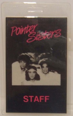 POINTER SISTERS - VINTAGE ORIGINAL CONCERT TOUR LAMINATE BACKSTAGE PASS