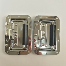 2 Pcs Chrome Recessed Handles For ATA Flight Case Spring Loaded 160mm x 106mm
