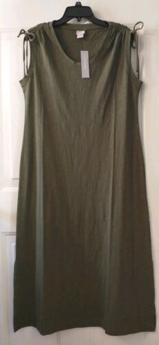 NWT Chico's Shoulder Ties Pullover Modal Blend Olive Midi Dress sz 1 - US 8/10 - Picture 1 of 11