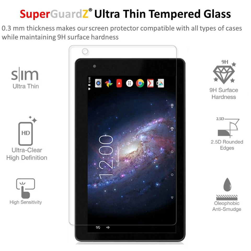 Protector de pantalla de vidrio templado SuperGuardZ para RCA Voyager 7" (RCT6773W42) Foto 3 de 4