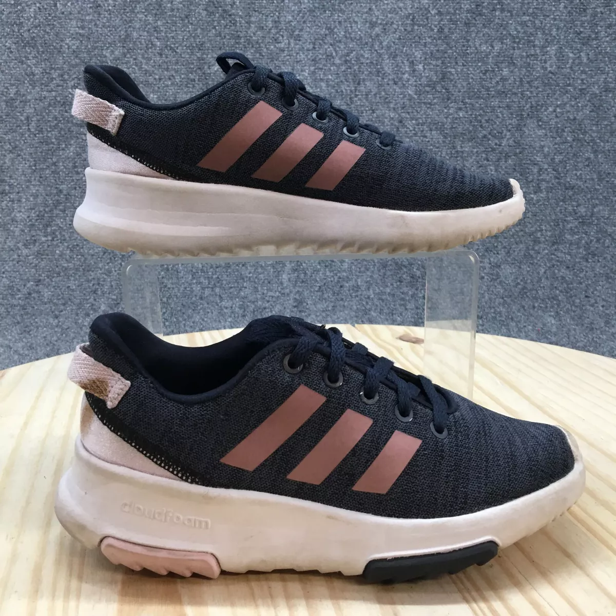 Adidas Running Shoes Youth 1 Blue Pink Cloudfoam Racer TR K Low