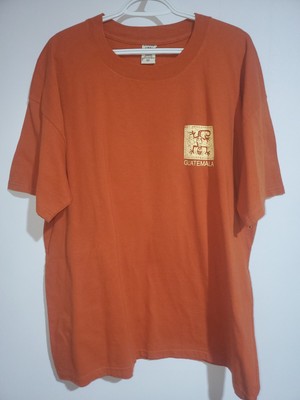 Playeras Tikal, Adult XXLarge - Orange, LIZARD, 100% Cotton MADE IN GUATEMALA 