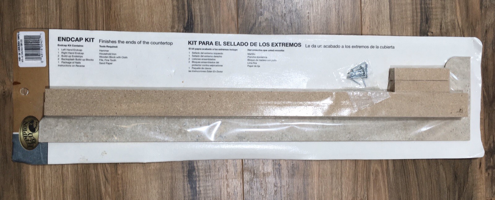 Hampton Bay Tempo Kitchen Depth Laminate End Cap Kit Milano Brown