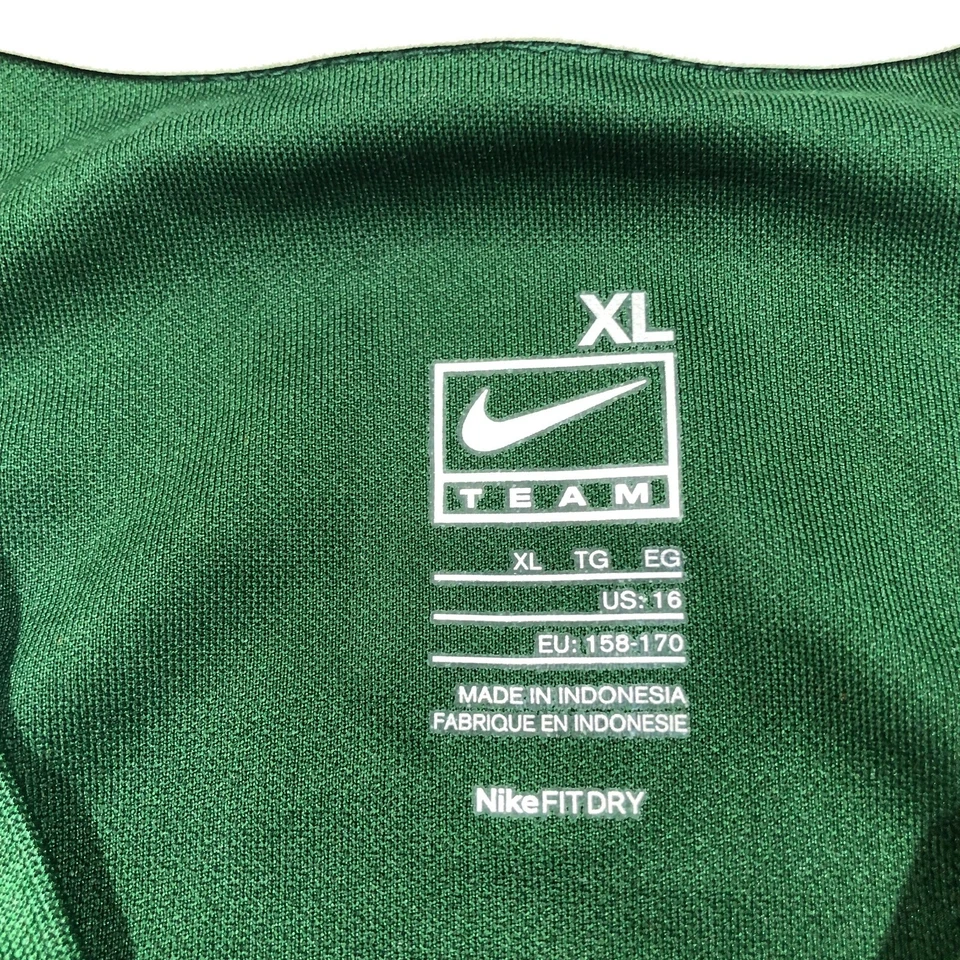 Camiseta deportiva de fútbol Nike para niñas XL verde brillante blanca cuello en V calce seco nueva con etiquetas Foto 4 de 4