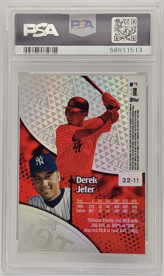 2000 Topps Tek Derek Jeter #32-11 PSA Mint 9 - Image 2 of 2