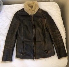 Rare Iconic Mabrun-leather And Shearling Jacket- Size Uk 42