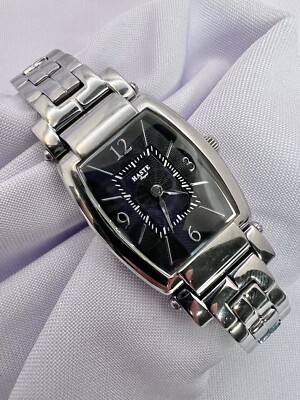 Women s Vintage Silver Tone Haste Rogal Tank Classy Modest Dainty Watch Rare