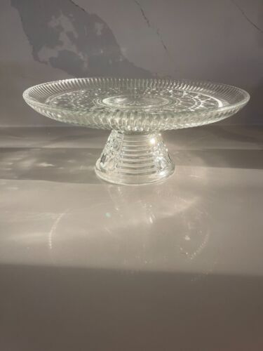 Federal Glass Windsor Button and Cane Design Pedestal Cake Stand - Picture 1 of 8