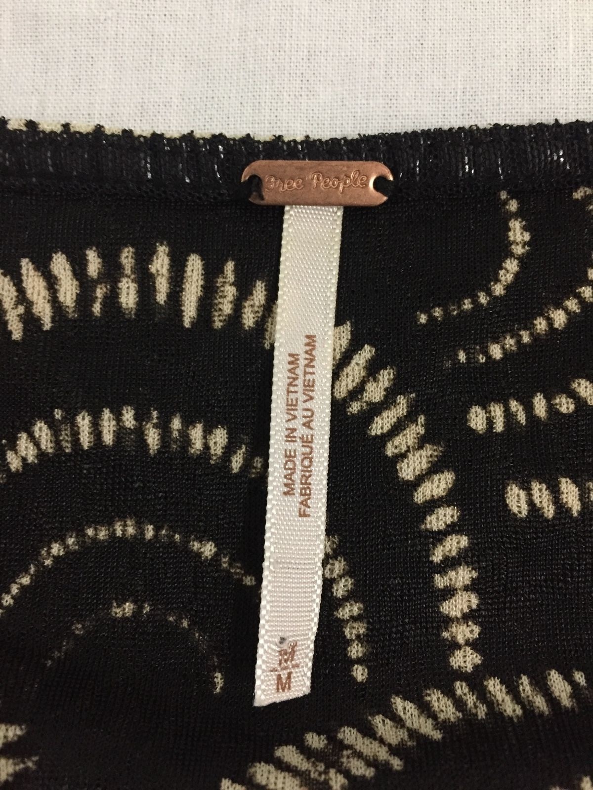 Free People Sleeveless BodyCon Sheath Dress Black & Bone/Beige Size M