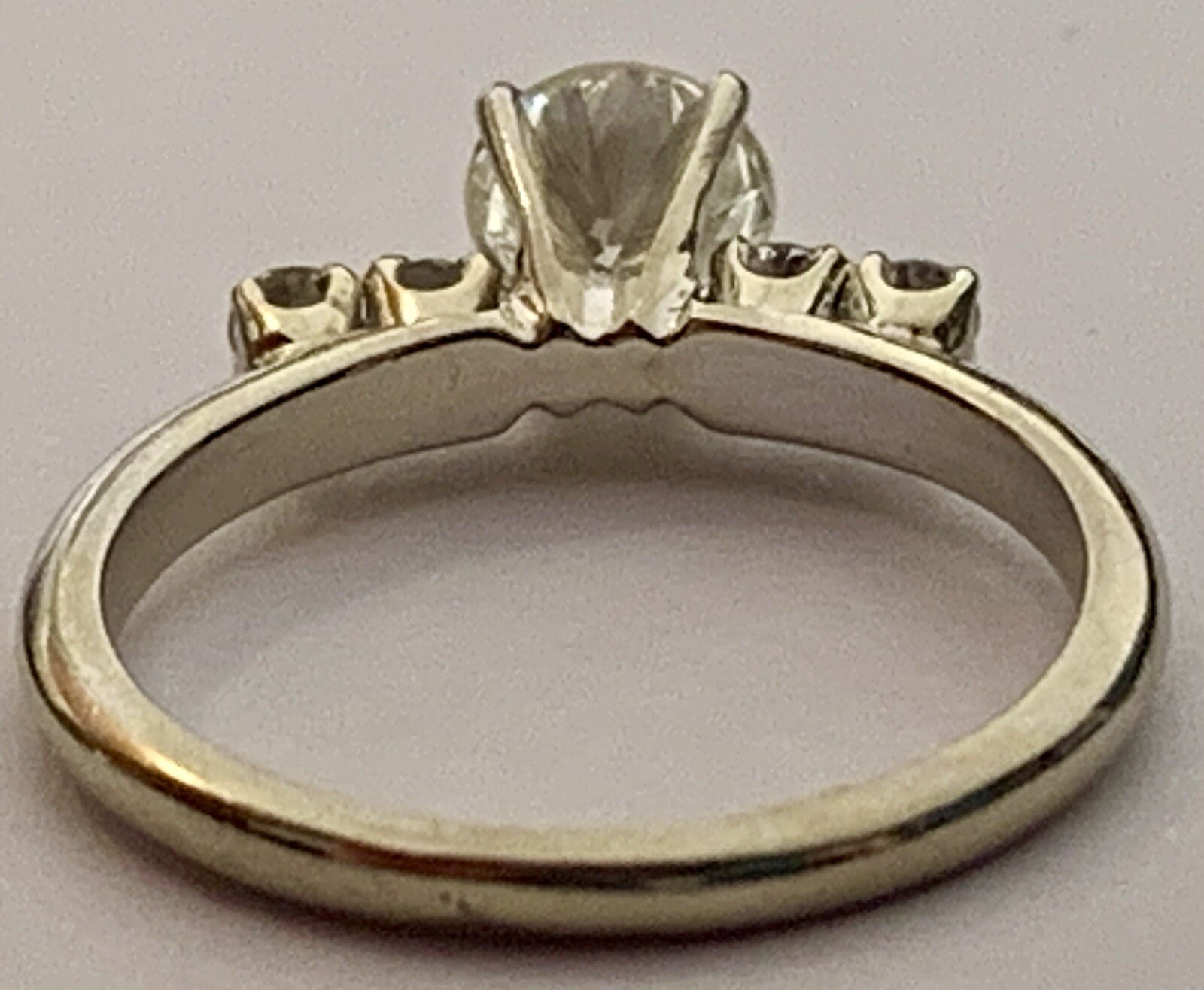 Solitaire 14k Solid White Gold Diamond Ring. Esta… - image 4