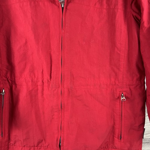 Pacific Trail Rain Jacket Mens Medium Petite Red Parka Hooded Outdoor Hiking - Picture 5 of 14
