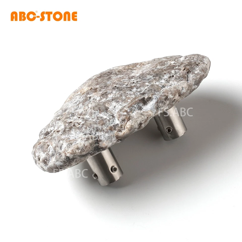 2 piezas manijas de puerta de travertino Galxay de plata natural decorativas vintage Foto 2 de 4