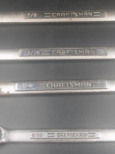 Vtg Lot 4 Craftsman Combination Wrench Set SAE 7/8, 13/16, 3/4, 9/16 In. - Bild 6 von 6