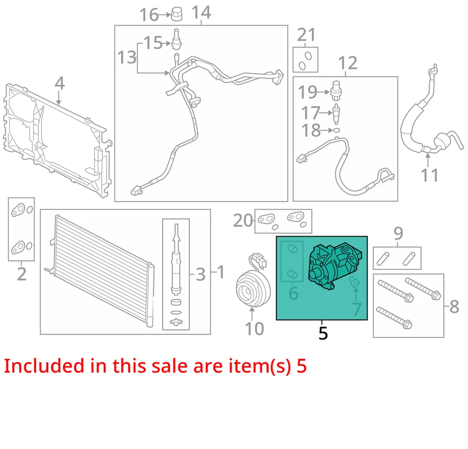 Компрессор переменного тока для кондиционера 2012 Ford F150 от оригинального производителя 120 000 миль - LKQ431723208 - Изображение 4 из 4