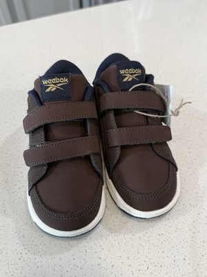 Reebok Weebok Clasp Low Infant Boys Shoes Size 7.5 Sneaker Brown Navy