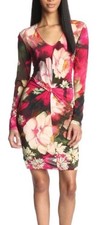 Ted Baker floral bodycon stretch Long Sleeve dress Size 4 New Without Tags