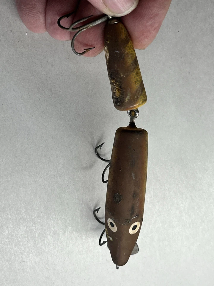 Isca de pesca vintage de madeira HEDDON JOINTED VAMP - Imagem 4 de 4