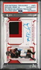 2024 Panini National Treasures Michael Penix Rookie Patch Auto 4/5 PSA  POP 1