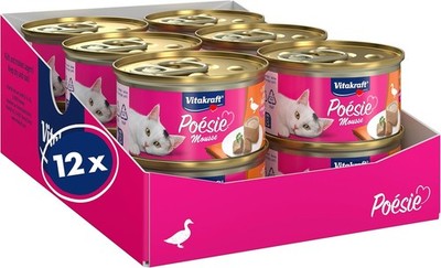 Vitakraft Poésie Mousse, Nassfutter Katze, luftige Mousse, mit Ente, ohne Zusatz