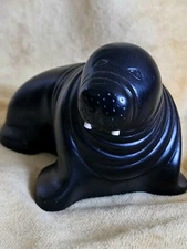 Walrus Figurine Black/ Made In Canada/ Boma/ Resin