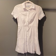 Urban Outfitters Women's Collared Button-up Mini Shirt Dress, Size XS, White