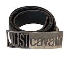 JUST CAVALLI black Leather Men’s Belt 37" Ex Con