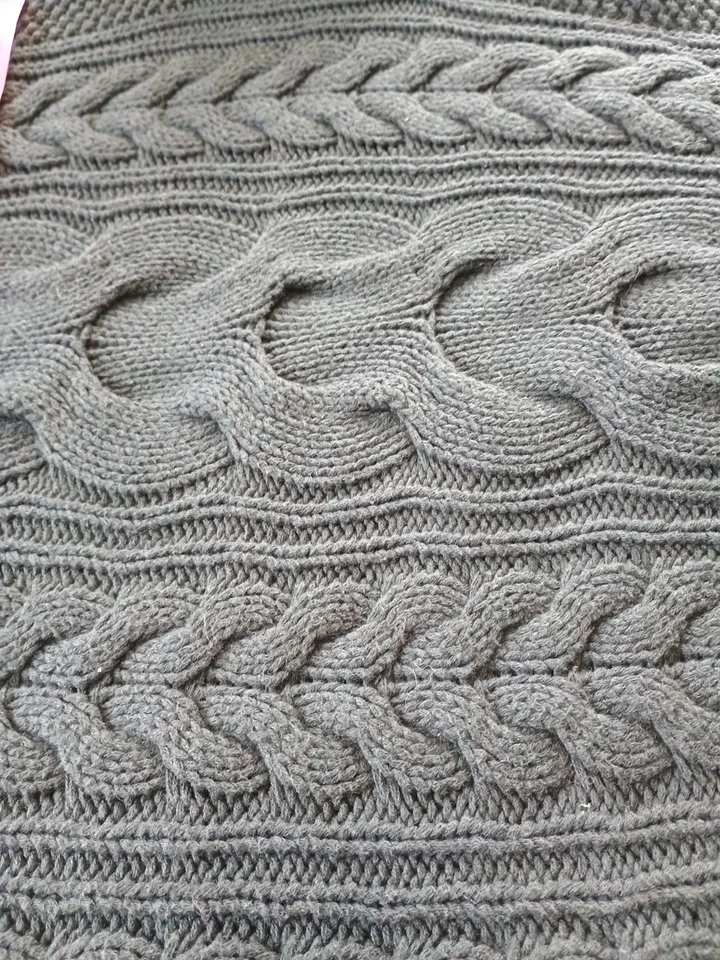 Suéter Tejido Grueso 100% Algodón Verde Bosque L Cuello Alto Ala de Murciélago Pullover Foto 3 de 4