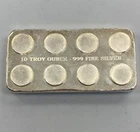 Monarch Precious Metals 10 troy Ounce .999 Fine Silver Brick Style Bar L24660