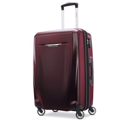 Samsonite Winfield 3 DLX Spinner Burgundy Checked Medium 25 Inch U6