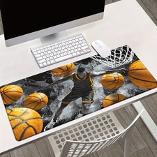 40 90cm Large Basketball Gaming Mouse Pad - Non-Slip Desk Mat with Dynamic Orang