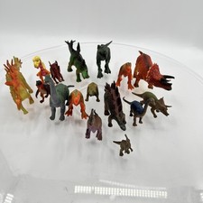 Lot of 16 Plastic dinosaurs kids toy mini colorful gift