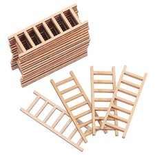 30 Pcs Small Wooden Ladder for Miniature Dollhouse Landscape Decoration Project