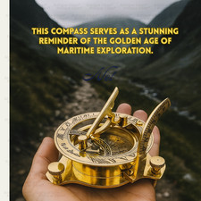 Brass Sundial Compass Nautical Navigation Tool Survival Gift to Son from Dad/Mom