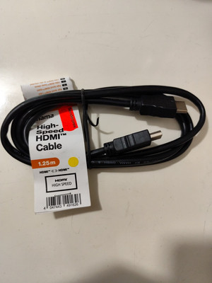 Hama Video HDMI Kabel 1,25m Stecker High Speed 3D HDTV TV PC Schwarz Neu