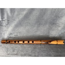 Jatari Handcrafted Wooden Flute 6-Hole End-Blown Woodwind Instrument Brown