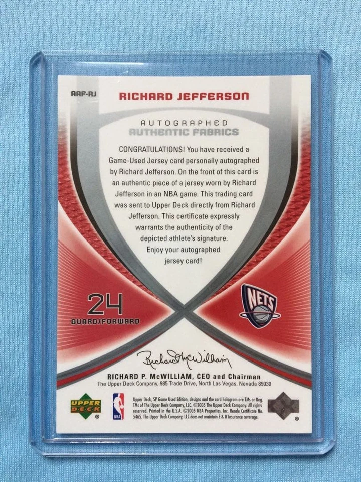 05-06 Game Used Richard Jefferson Auto /100 - Image 3 of 3