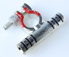 1/0 Ga. Positive Flag Battery Terminals 1 per Pack - Red, Stainless Steel, ...