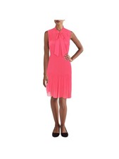DKNY Womens Coral Lined Sleeveless Above The Knee Wear To Work Shift Dress 2