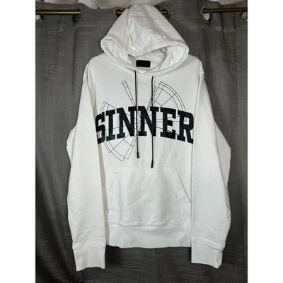 RtA Black White Sinner Graphic Pullover Hoodie Streetwear Mens Size S Small NEW