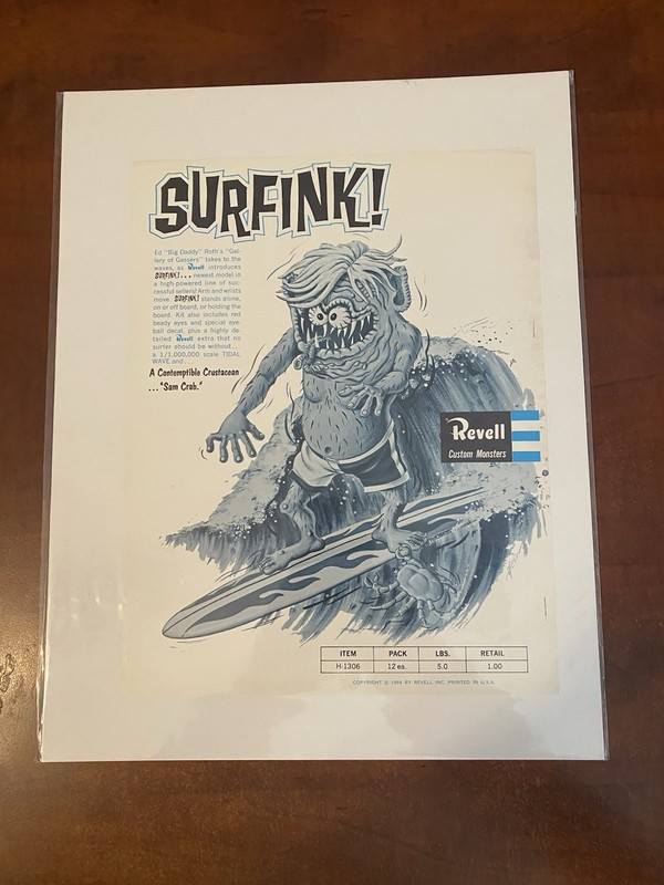 1964 Revell Ed Roth Surfink! Promotional Dealer Flyer not Aurora