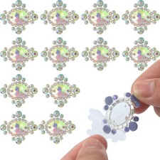 12Pcs Silver AB Rhinestone Applique Patches Self Adhesive Rhinestone Applique...