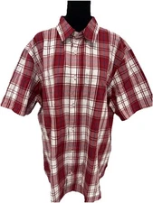 Gap Shirt Men's XXL Short Sleeve Poplin Button Down Red Plaid $49.95