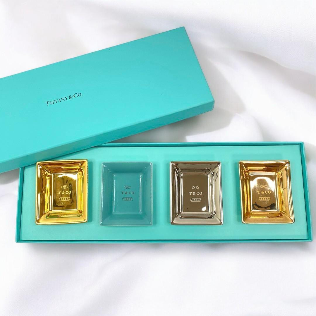 Near Mint w/Box] TIFFANY & Co. Vide Poche metallic Mini Tray