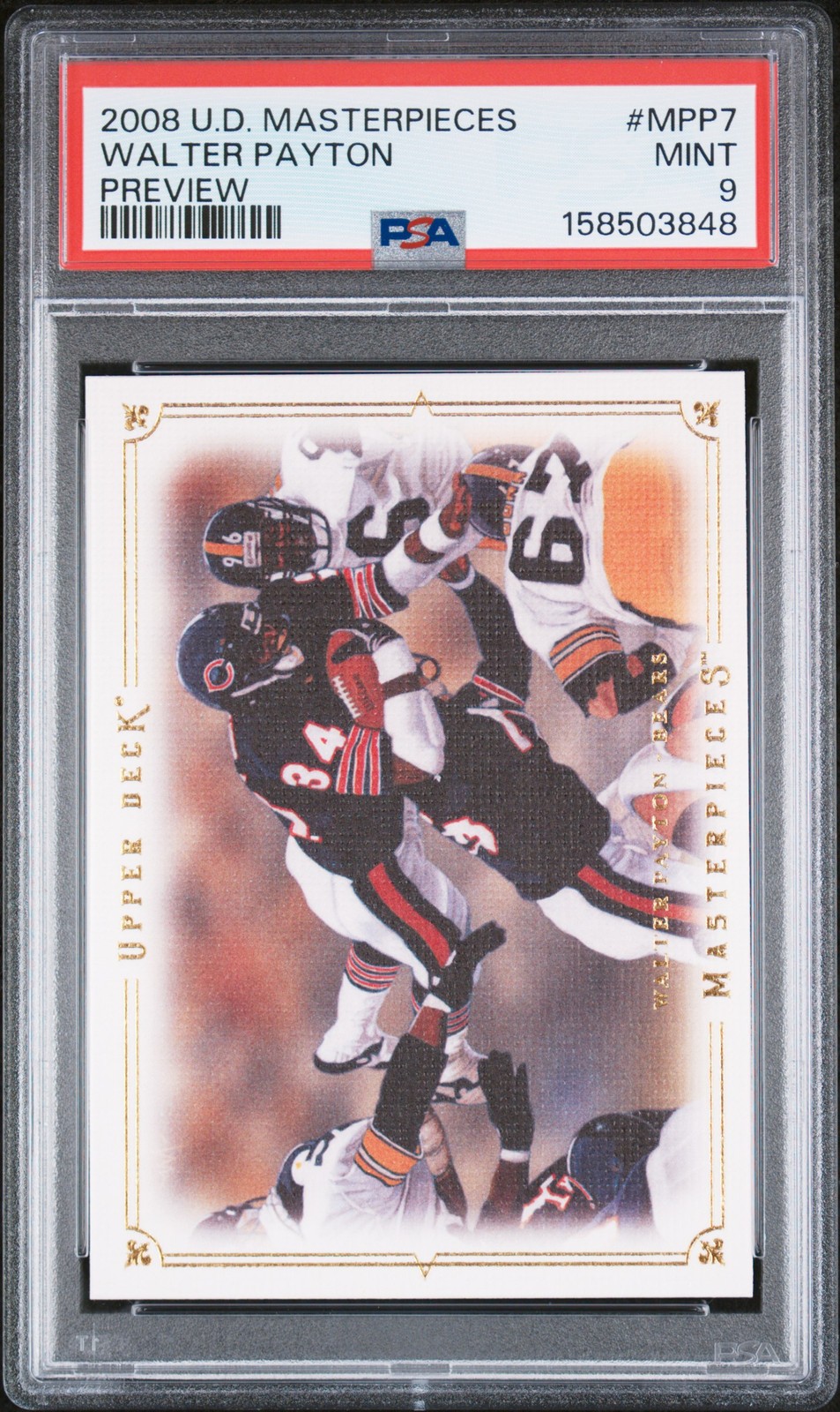 2008 UD MASTERPIECES PREVIEW #MPP7 WALTER PAYTON PSA 9